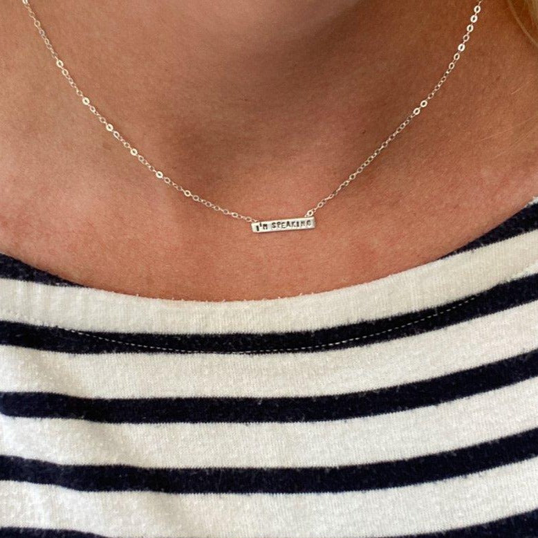 "I'm Speaking" Kamala Harris Tiny Mantra Choker Necklace