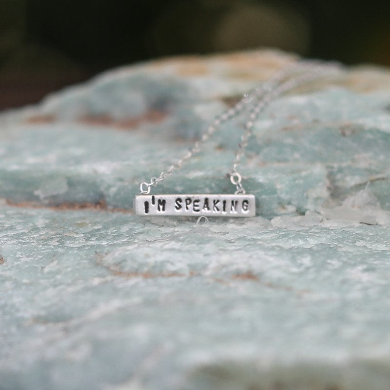 "I'm Speaking" Kamala Harris Tiny Mantra Choker Necklace