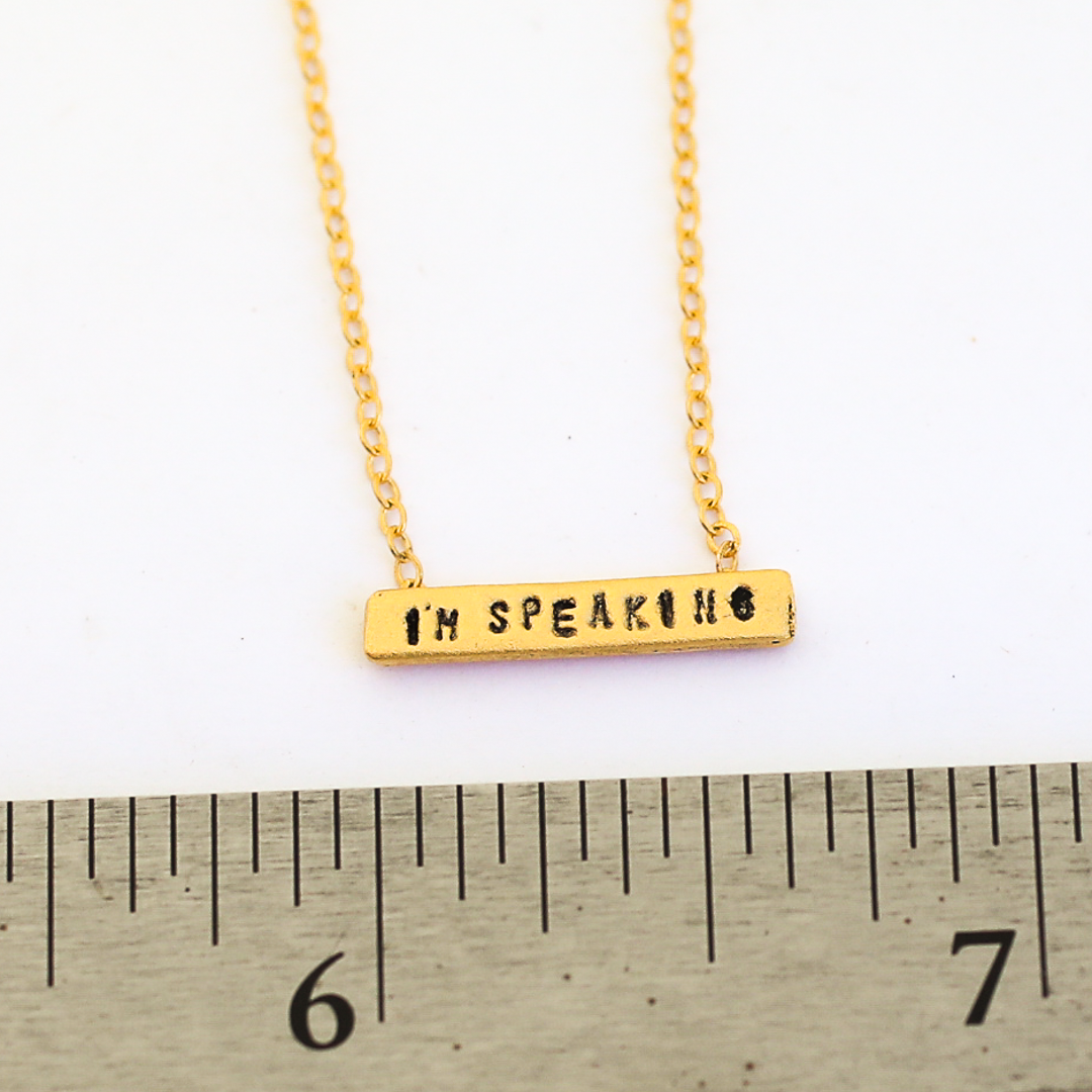 "I'm Speaking" Kamala Harris Tiny Mantra Choker Necklace