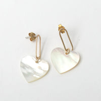 Indra Heart Link Earring - Chocolate and Steel
