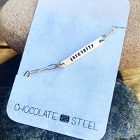 Intention Mantra Bracelets - Chocolate and Steel