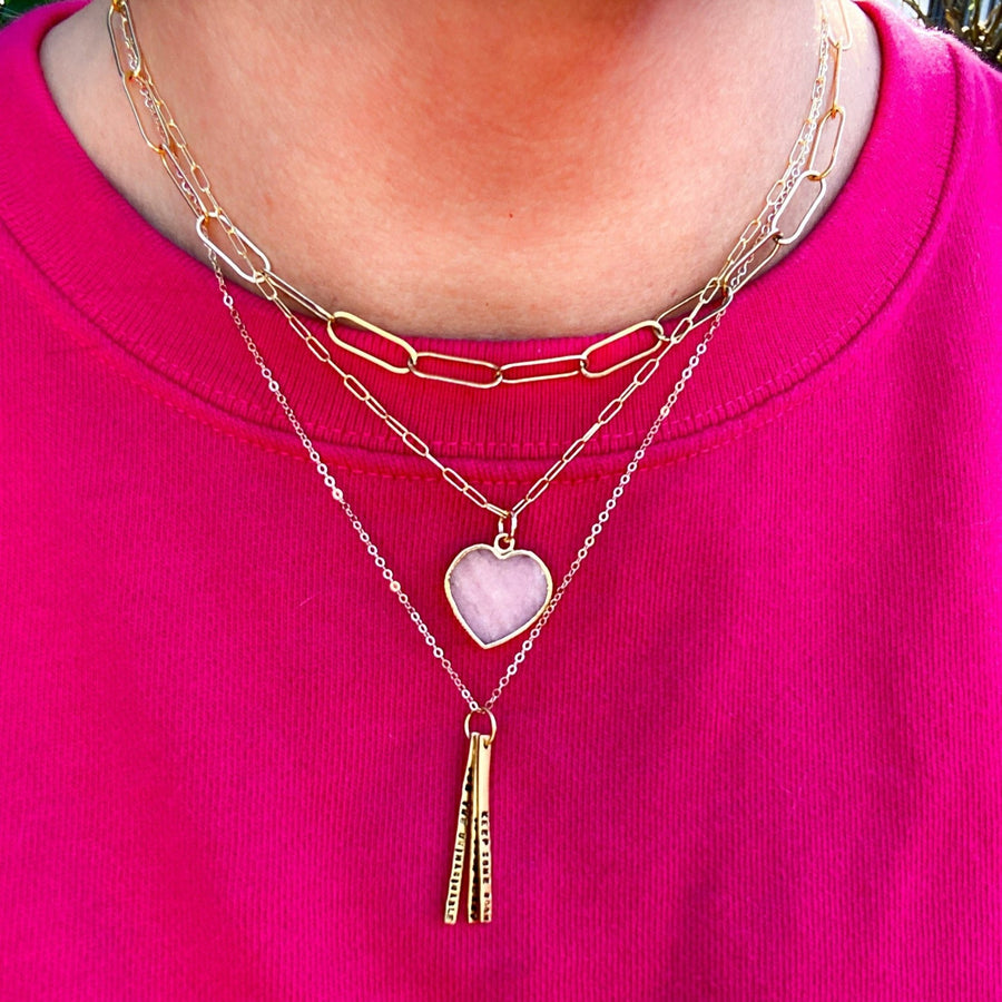 Isla Gemstone Heart Necklace | Birthstone Jewelry | Chocolate & Steel - Chocolate and Steel