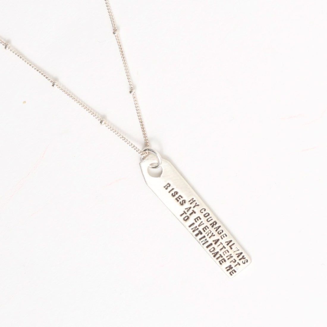 "Jane Austen" Luggage Tag Quote Necklace - Chocolate and Steel