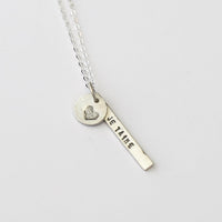 "Je t'aime," French for I Love You, Quote necklace - Chocolate and Steel
