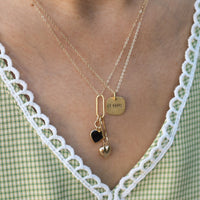"Je T'aime," french for "I love you" square necklace - Chocolate and Steel