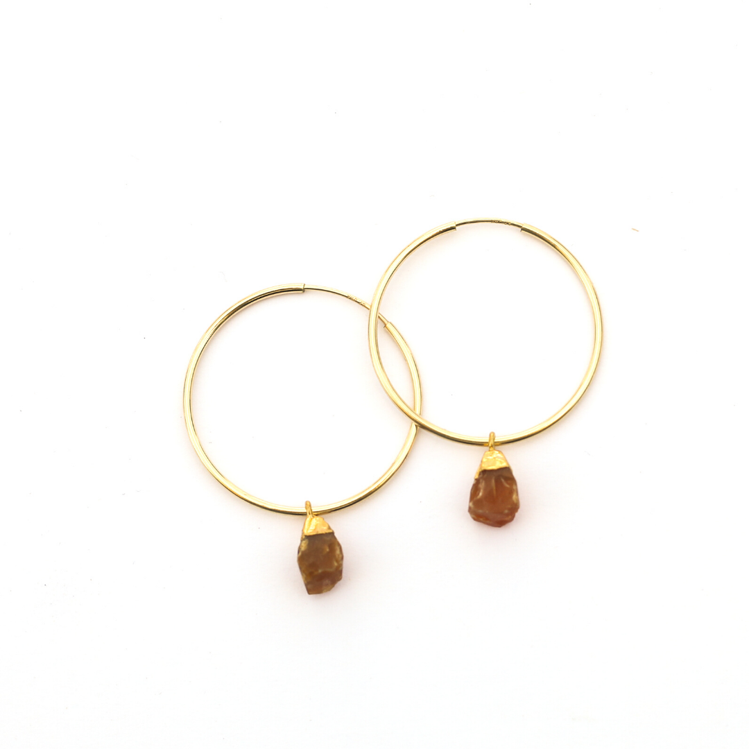 Jo Gemstone Hoops- more choices available