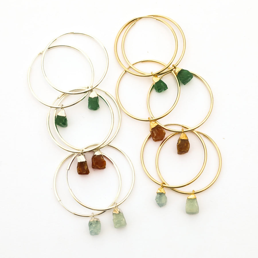 Jo Gemstone Hoops- more choices available