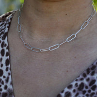 Large Flat Clip Layering Chain - Chocolate and Steel
