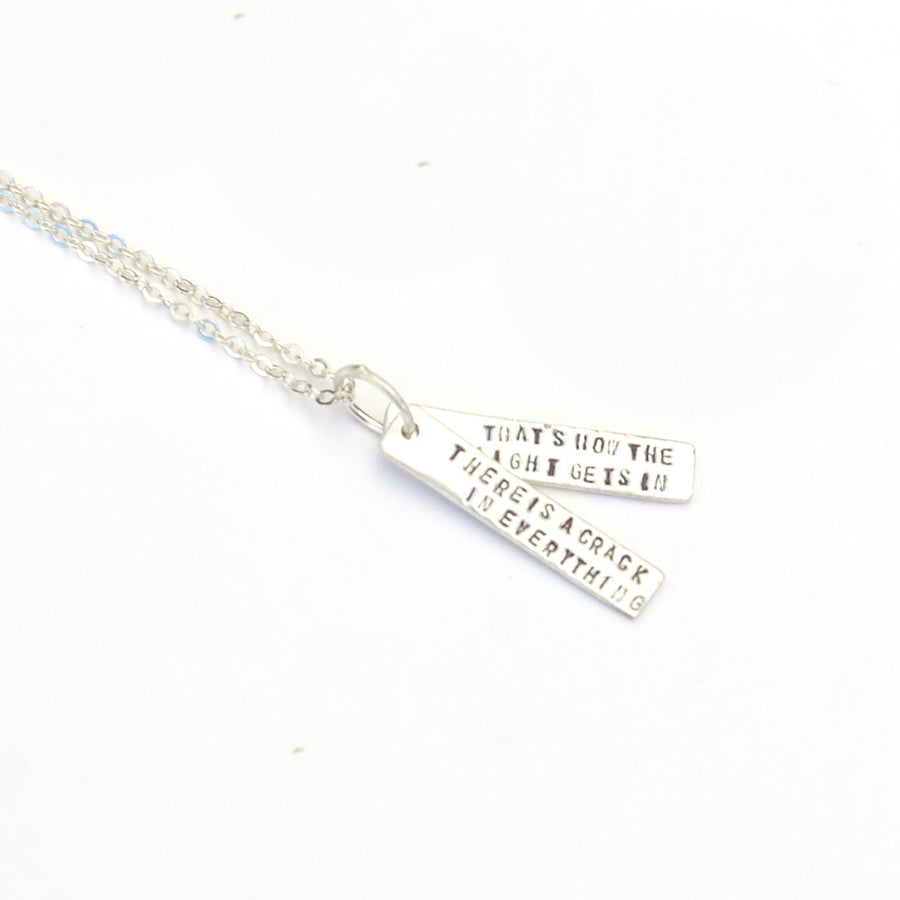 Leonard Cohen Quote Necklace | Quote Jewelry | Chocolate and Steel - Chocolate and Steel