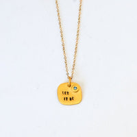 "Let It Be" -Paul McCartney John Lennon Beatles Square quote necklace - Chocolate and Steel