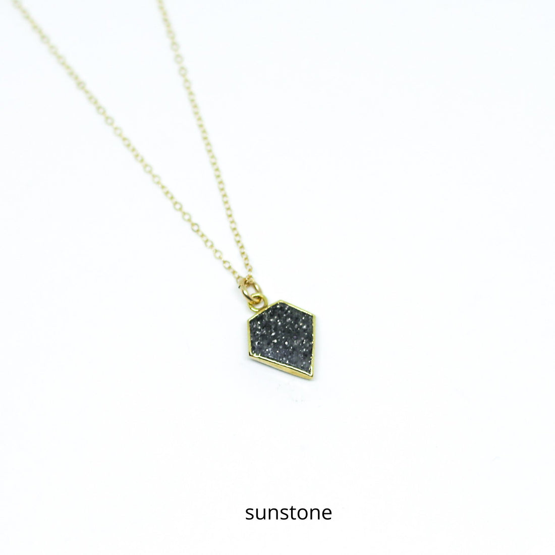 Limited Edition Gemstone Diamond Shaped Necklaces - Chocolate and Steel
