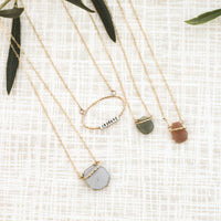 Limited Edition Slice Moonstone Necklace - Chocolate and Steel