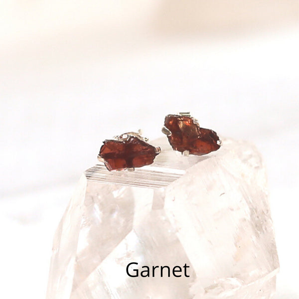 Limited Edition Unearthed Birthstone Studs - Chocolate and Steel