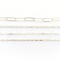 Long link plus short link paperclip layering chain - Chocolate and Steel
