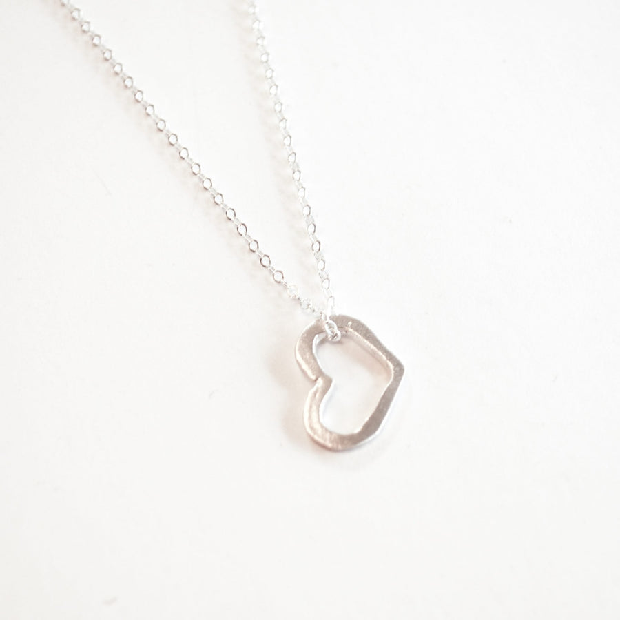 Lucinda Heart Necklace - Single or Double - Chocolate and Steel