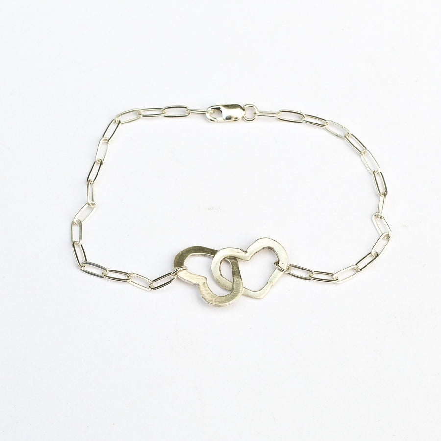 Lucinda Link Heart Chain Bracelet - Chocolate and Steel
