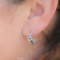 Moon phase hoop earrings