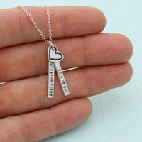 "Near or Far Always in My Heart" Quote Necklace - Chocolate and Steel