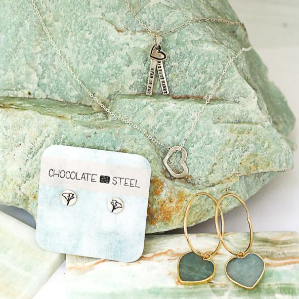 Isla Gemstone Heart Hoop Earrings - all birthstones