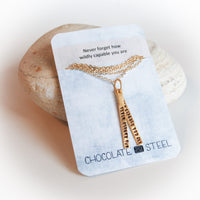 "Never forget how wildly capable you are" quote necklace - Chocolate and Steel