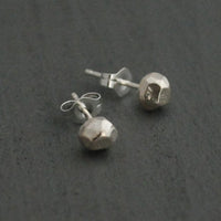 Pebble Stud Earrings - Chocolate and Steel