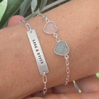 Personalized Mother's Bracelet - Chocolate and Steel