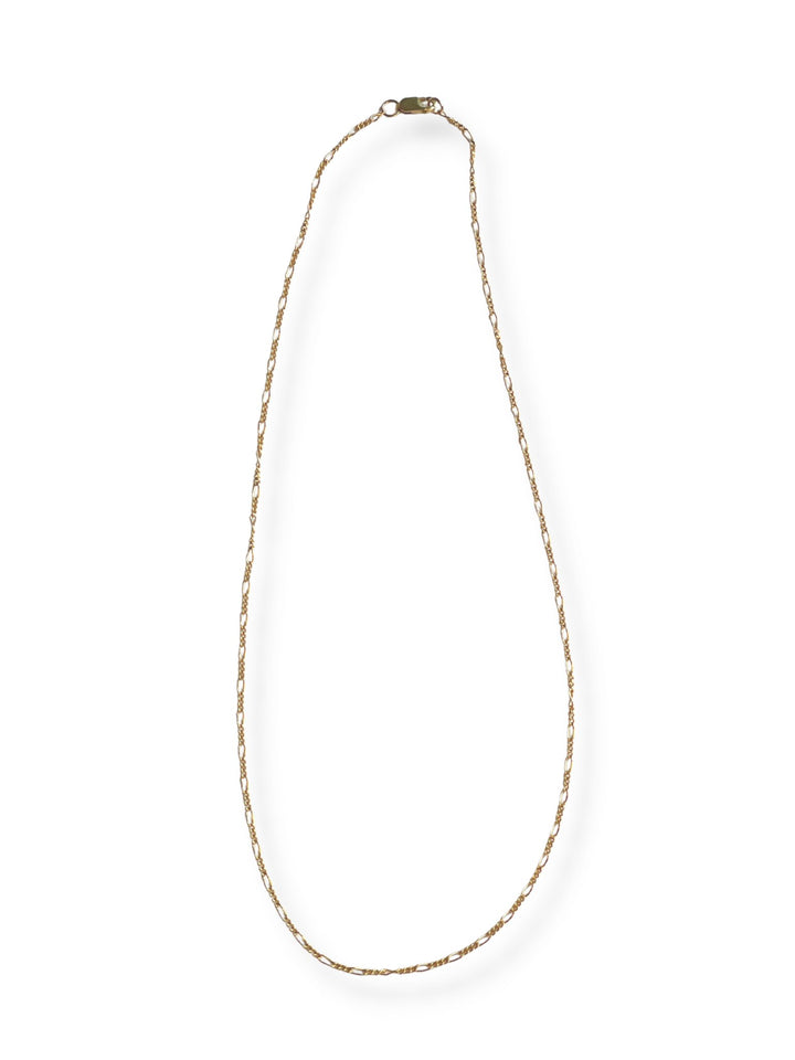 Petite Figaro Layering Chain - Chocolate and Steel
