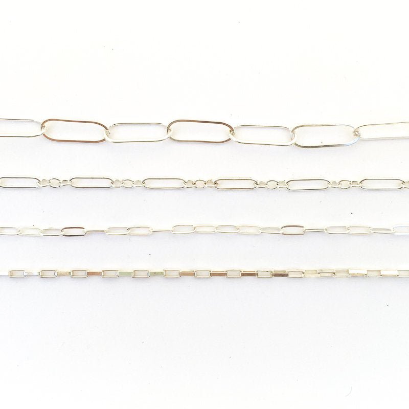 Petite PaperClip Layering Chain - Chocolate and Steel