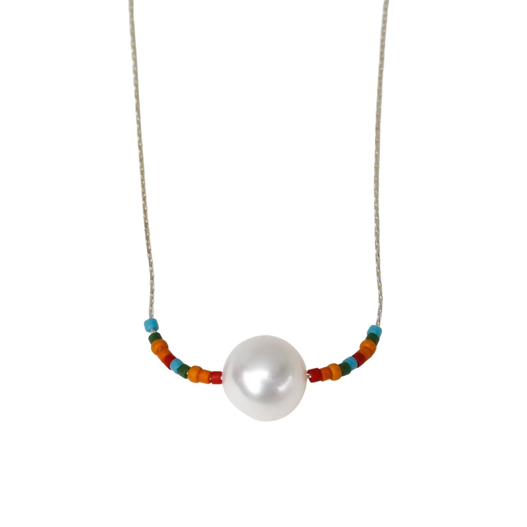 Pride Pearl Necklace - Chocolate and Steel
