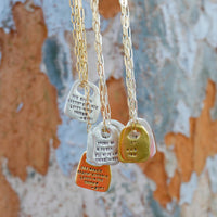 Rumi Rune Quote Necklace "Out beyond the ideas of wrongdoing & rightdoing...." - Chocolate and Steel