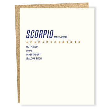 Scorpio - Birthday Card - Chocolate and Steel