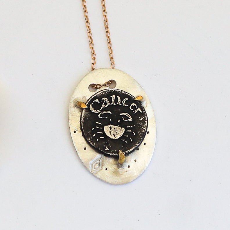 Signs of Zodiac Coin Necklaces - Chocolate and Steel