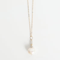 Stardust Pearl Drop Necklace - Chocolate and Steel