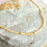 Sunshowers Opal Bead Necklace - Chocolate and Steel