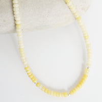 Sunshowers Opal Bead Necklace - Chocolate and Steel