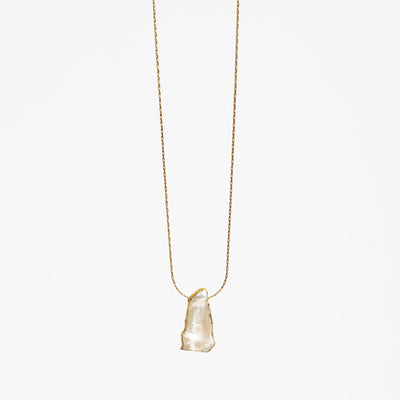 "The Ariel" Baroque Pearl Necklace - Chocolate and Steel