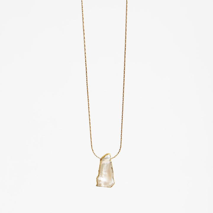 "The Ariel" Baroque Pearl Necklace - Chocolate and Steel