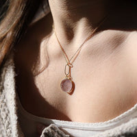 The Looking Glass Necklace - Chocolate and Steel - 14 kt gold - 14k gold - accentnecklace - Necklace