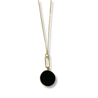 The Looking Glass Necklace - Chocolate and Steel - 14 kt gold - 14k gold - accentnecklace - Necklace