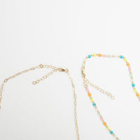 "The Malibu" Gold and Enamel Chain Necklace - Chocolate and Steel