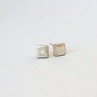 Thick Square Studs - Chocolate and Steel