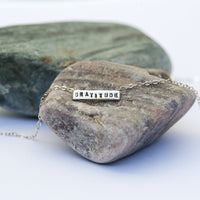 Tiny Mantra Choker Necklaces - Chocolate and Steel - accentnecklace - Best Sellers - breathe -