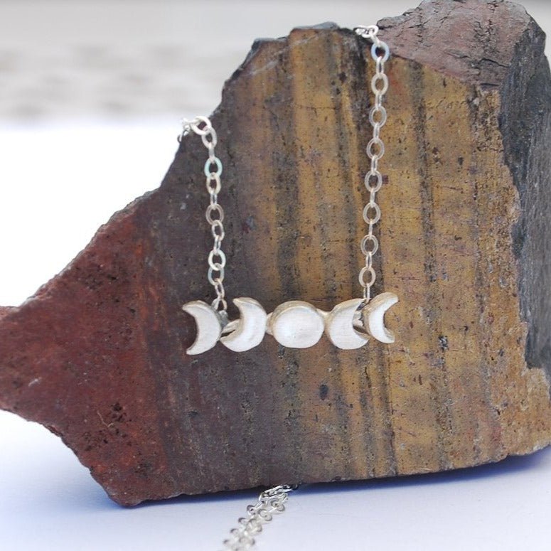 Tiny Mantra - Moon Phase choker - Chocolate and Steel - accentnecklace - Artisan Collection - astrology -