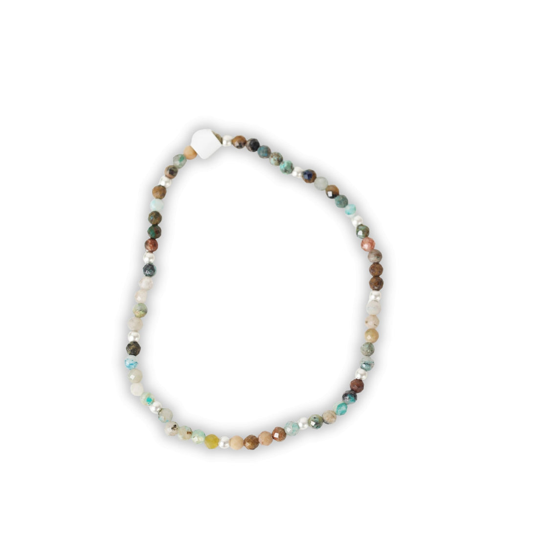 Turquoise Friendship Bracelet - Chocolate and Steel - beaded bracelet - beaded bracelets - blue gemstone - bracelet