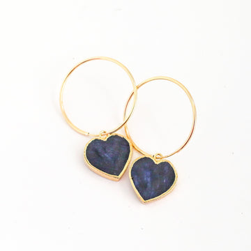 Isla Gemstone Heart Hoop Earrings - all birthstones