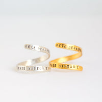 "Well Behaved Women Seldom Make History" Laurel Thatcher Ulrich Wrap Ring - Chocolate and Steel