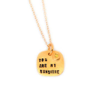 "You are My Sunshine" Quote Necklace - Chocolate and Steel