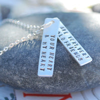 "Your heart and my heart are very, very old friends" -Hafez Quote necklace - Chocolate and Steel